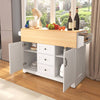 Stylish Rolling Kitchen Island with Drop Leaves and Storage