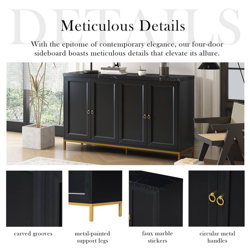 Stylish Black Sideboard with Ample Storage
