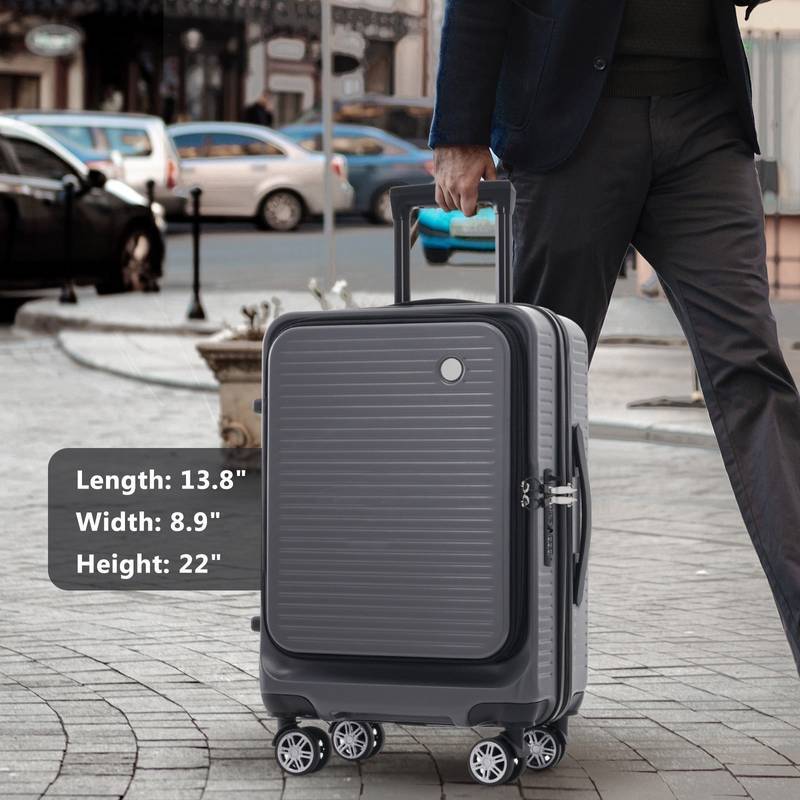Travel Buddy: Lightweight Carry-On with USB Port and Front Pocket