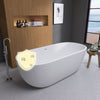 Elegant Oval Soaking Tub with Chrome Drain
