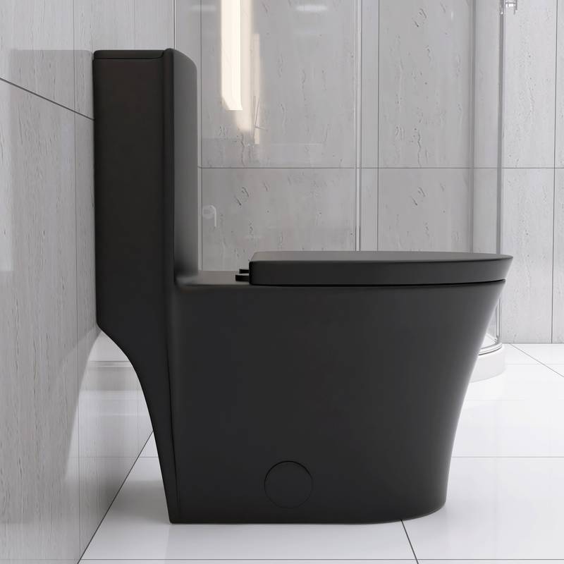 Sleek Black Eco-Friendly Toilet