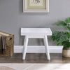 Cozy White Wood Slatted Bench