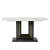 Chic Faux Marble Dining Set with U-Shaped Legs and Stylish Chairs