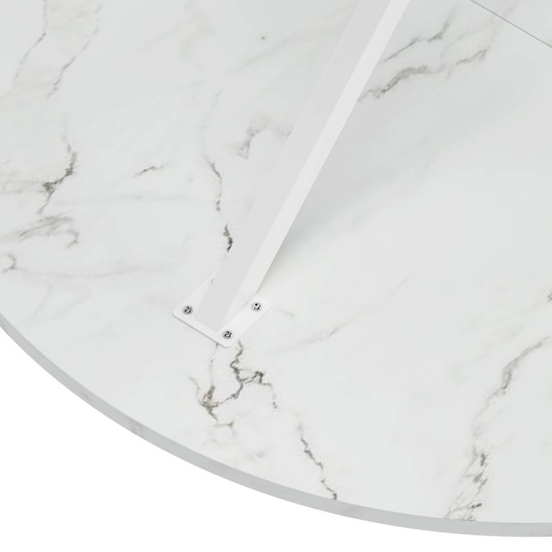 Chic Marble Cross-Leg Dining Table