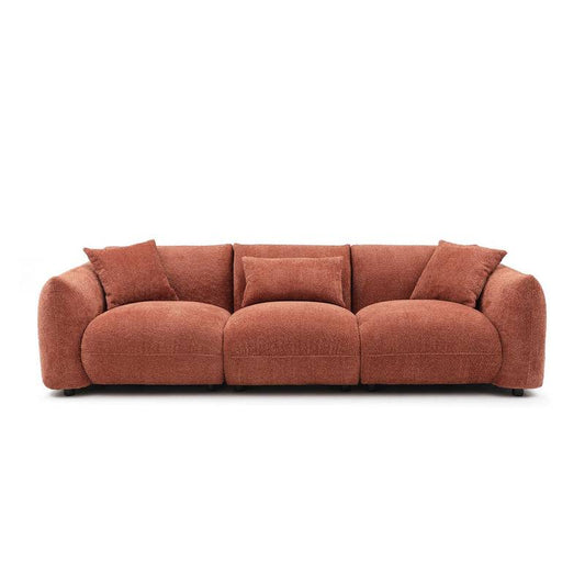 Vibrant Orange Mid Century 3-Seat Sofa