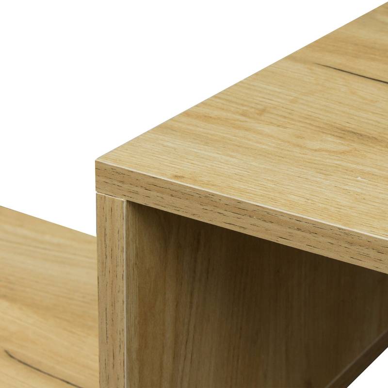 Chic Oak L-Shaped TV Stand & Bookcase