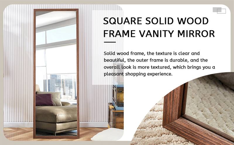 Elegant Wooden Framed Full-Length Mirror