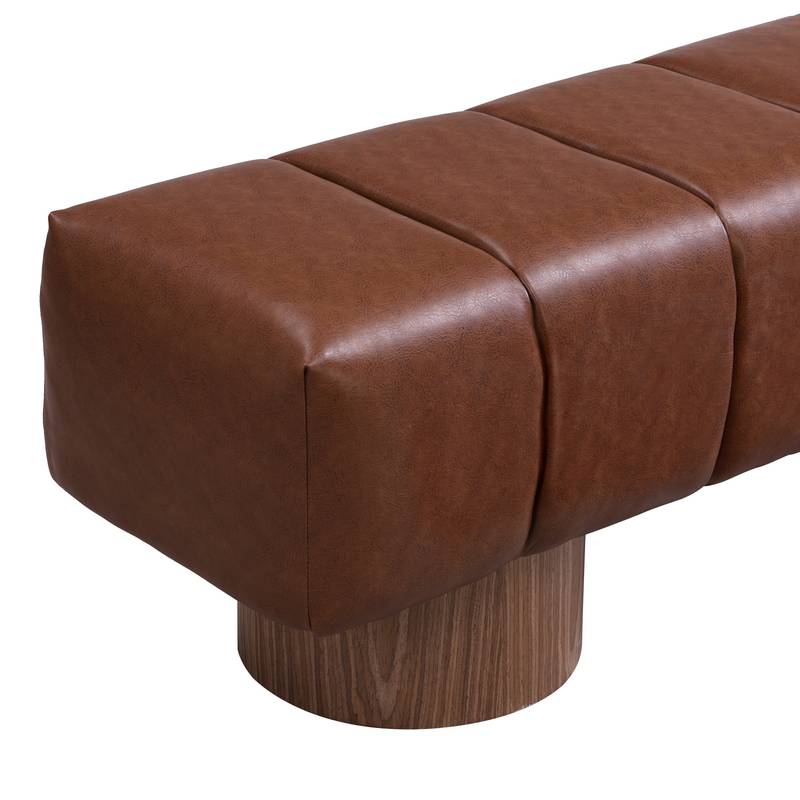 Cozy Brown Upholstered Bench - Versatile Seating for Any Room