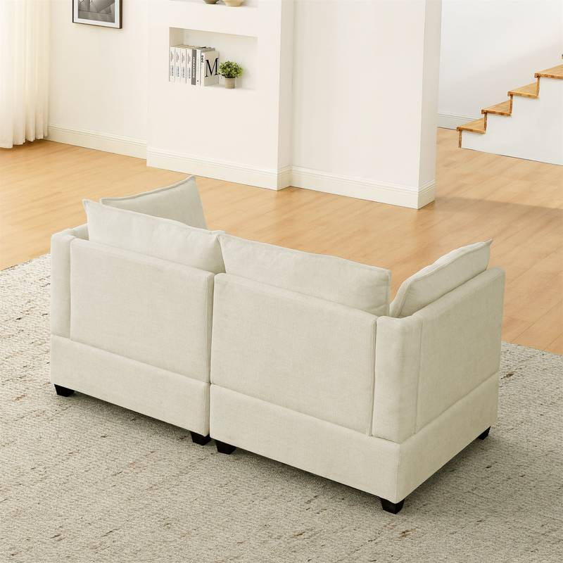 Cozy Cloud Loveseat with Ottomans - Modern Chenille Sleeper for Any Space