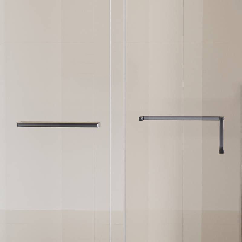 Sleek Sliding Soft-Close Shower Door with Tempered Glass & Matte Black Finish