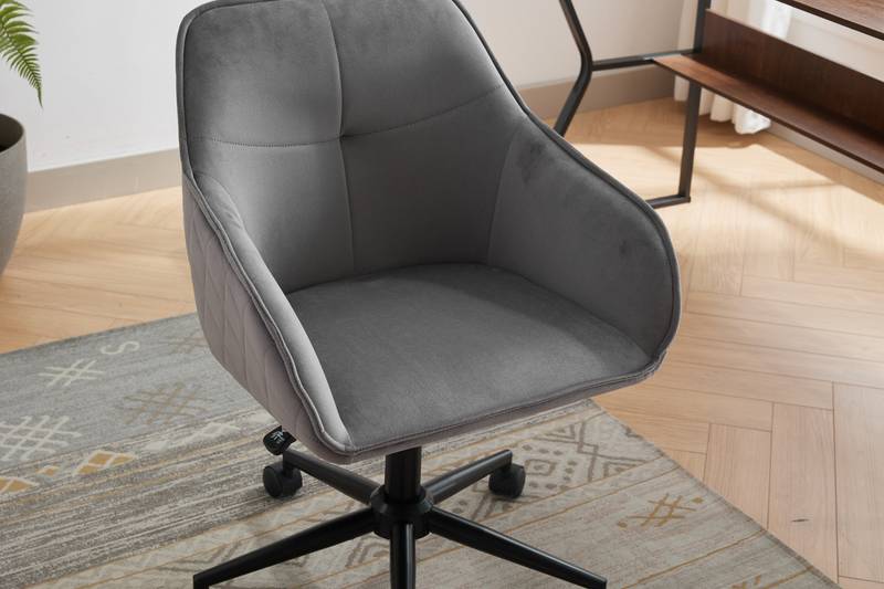 Chic Velvet Rolling Desk Chair