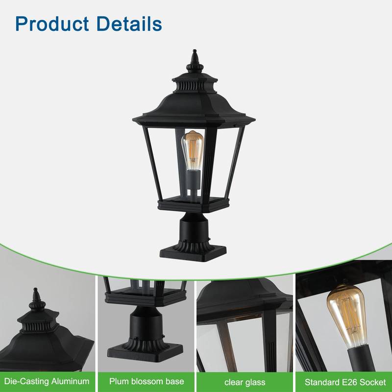 Illuminate Your Outdoors: Versatile Glass Column Lights (Set of Two)