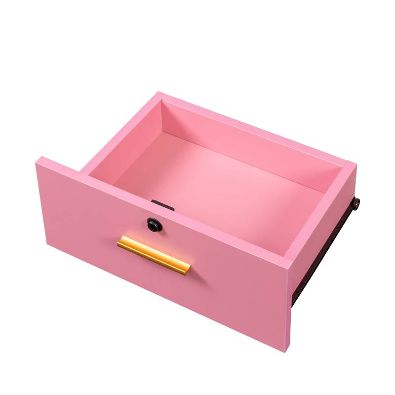 Chic Pink Hair Station with Stylish Storage