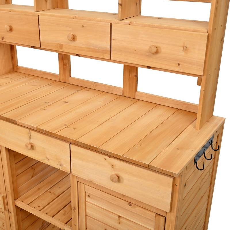 TOPMAX Tall Garden Potting Bench & Storage Station