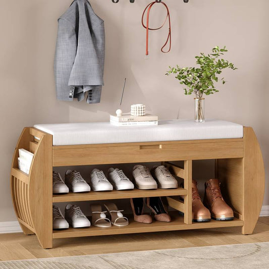 Cozy Curved Shoe Bench