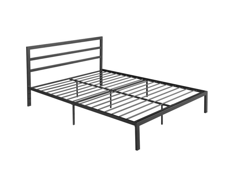 Chic Charcoal Queen Bed Frame with Headboard