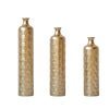 Charming White Metal Vase Trio