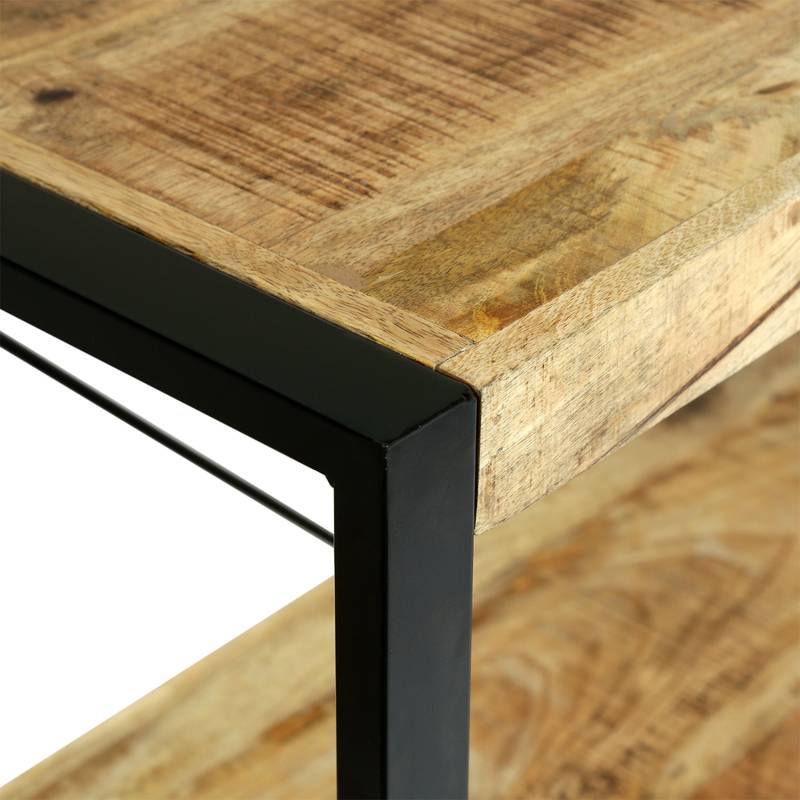 Rustic Iron & Wood Shelf Stand