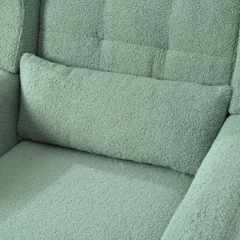Cozy Teddy Accent Chair - Stylish Lounge Armchair in Light Green