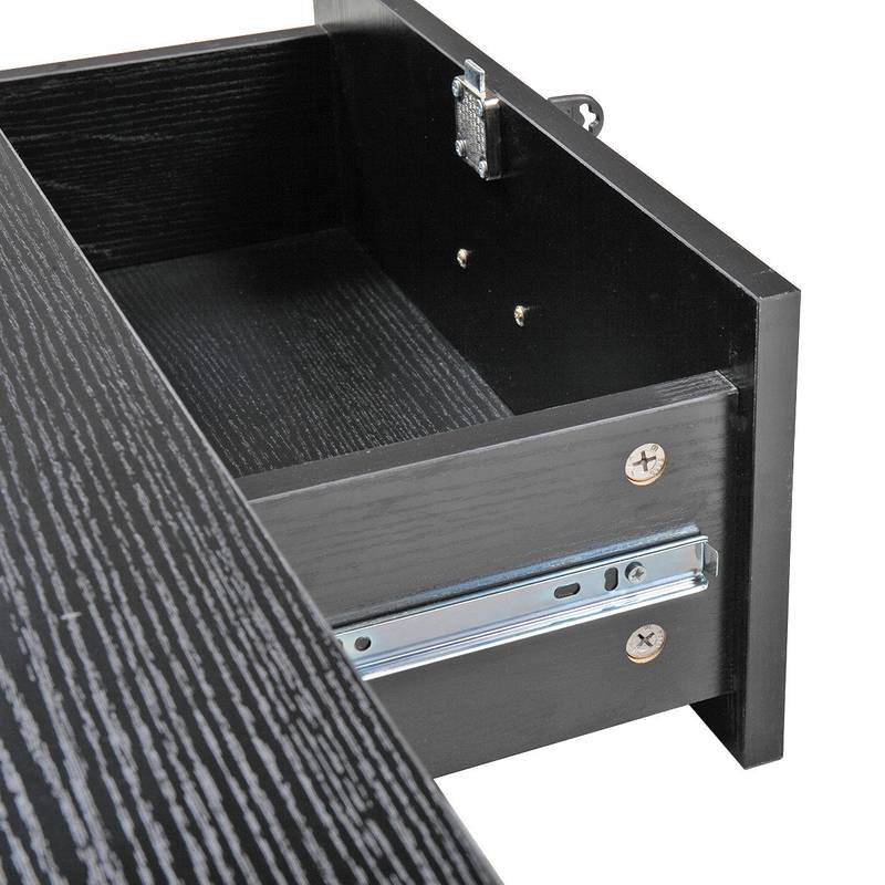 Chic Black Barber Station with Lockable Storage