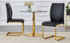Chic Arch Dining Chairs - Set of 2 in Black with Gold Legs