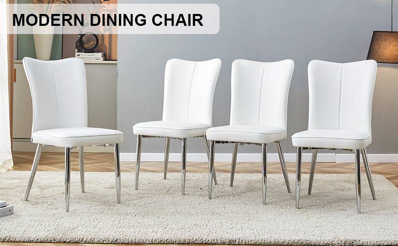 Chic White Dining Chair Set