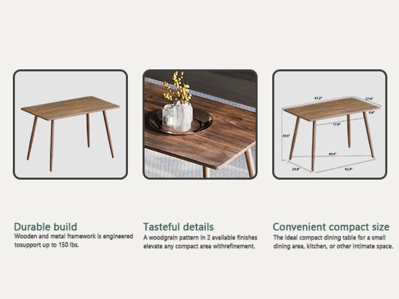 Walnut Delight: Modern Mini Dining & Desk Table