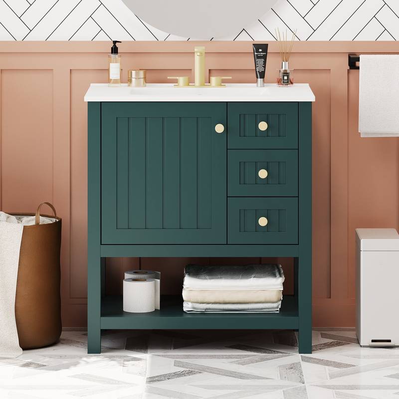 Chic Bathroom Vanity with Ceramic Sink