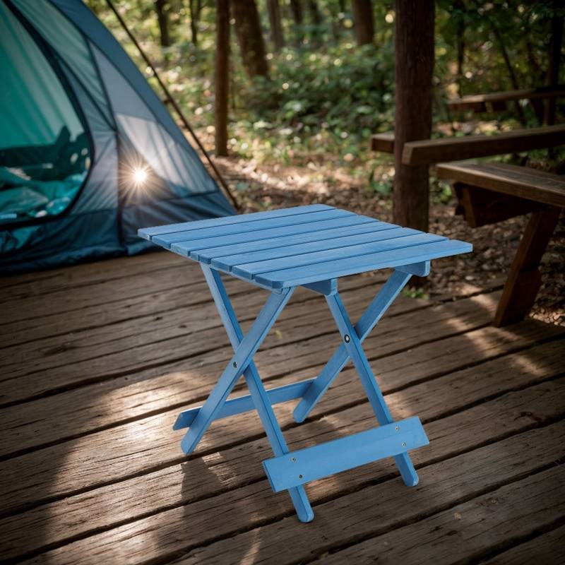 Cozy Blue Folding Patio Table
