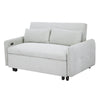 Light Blue Sleeper Sofa with USB Ports and Pillows