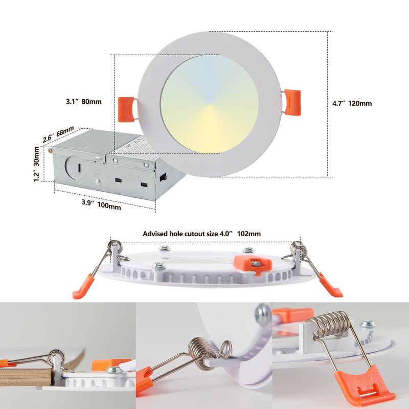 Slim Color-Changing LED Recessed Lights – Easy Dimming for Every Room