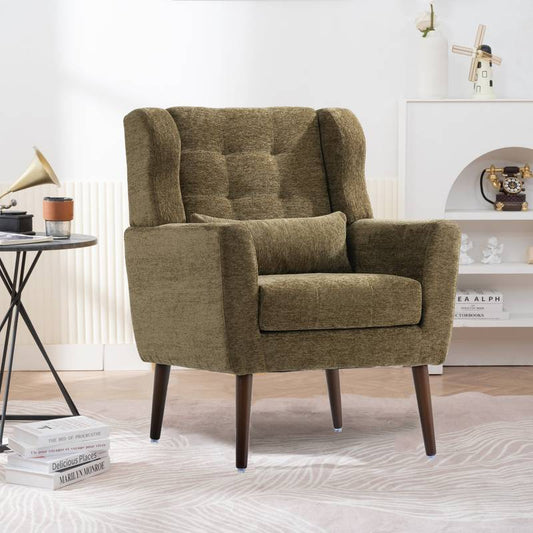 Cozy Olive Green Accent Chair