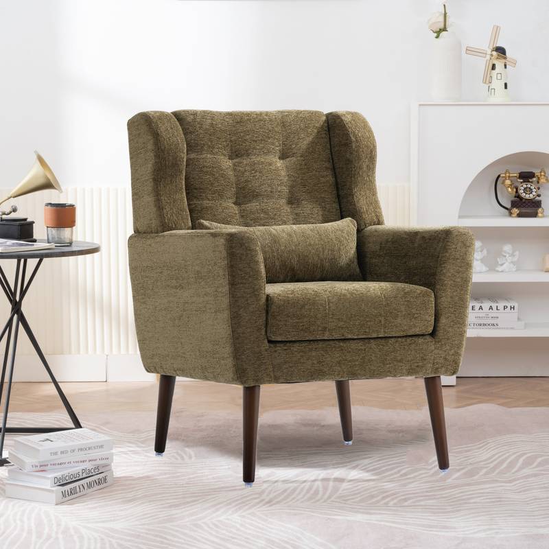 Cozy Olive Green Accent Chair