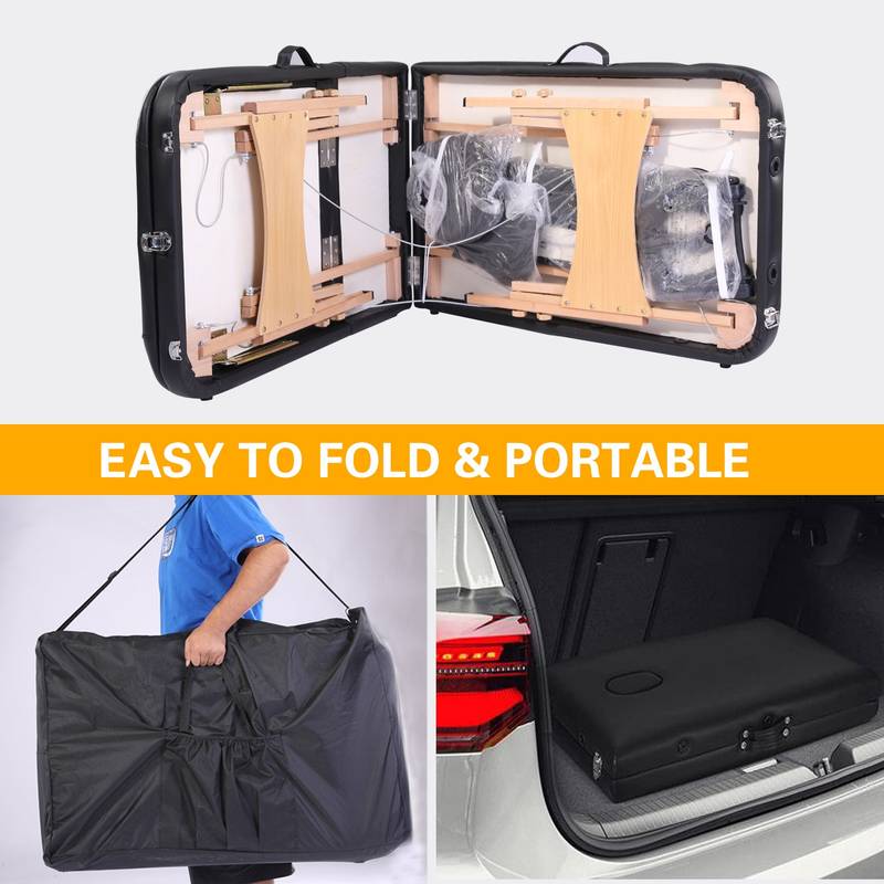 Spa on the Go: Adjustable Portable Massage Bed with Carrying Case
