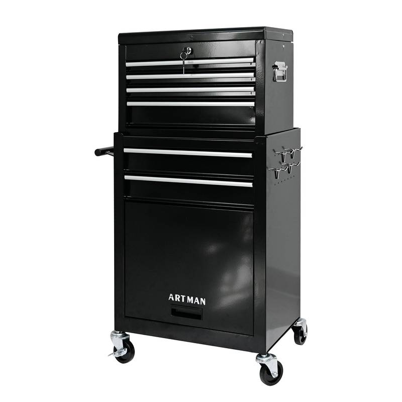 Rolling Tool Chest on Wheels – Black Storage Cabinet with Drawers