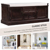 Cozy Storage Bench with Cushioned Top and Double Cabinetry