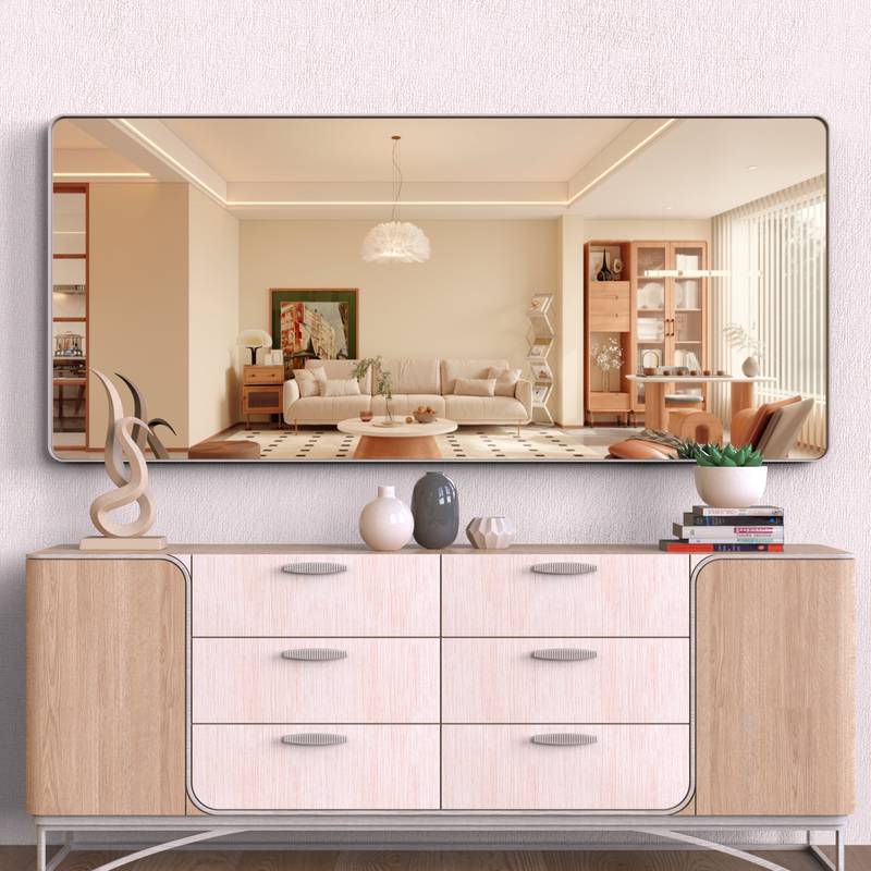 Stylish Full-Length Wall Mirror with Removable Tray