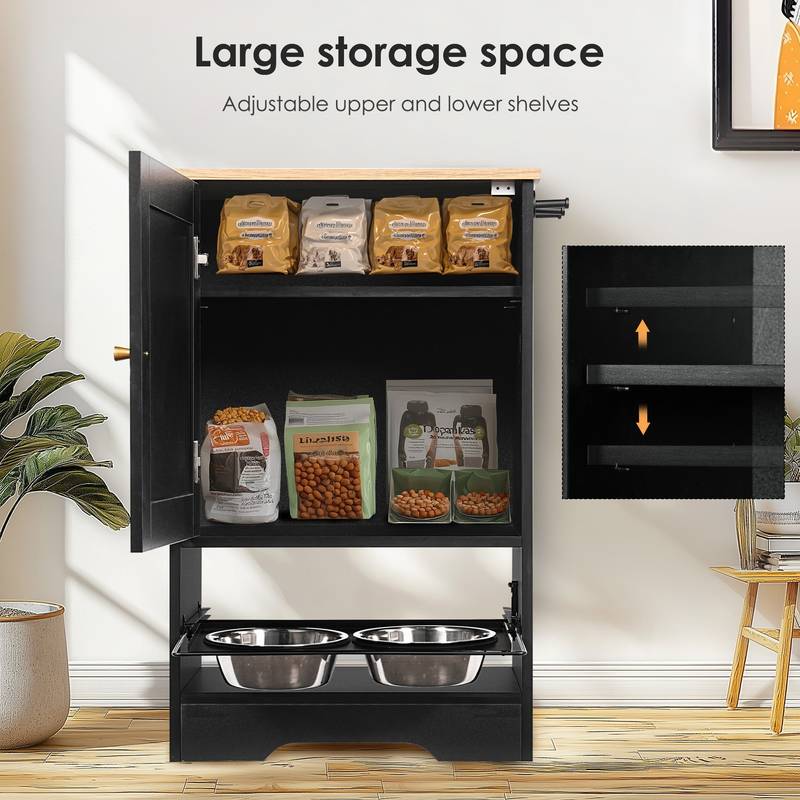 Stylish Pet Feeding Station with Hidden Storage