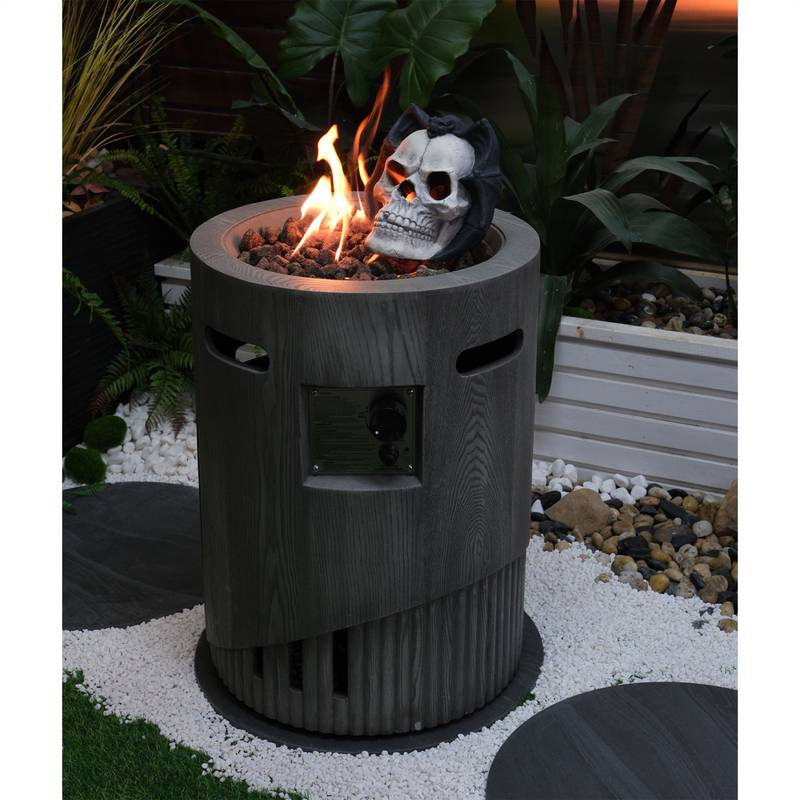 Cozy Outdoor Gas Fire Pit with Lava Stones & Rain Cover