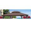 Brown Double Roof Patio Gazebo Canopy Top