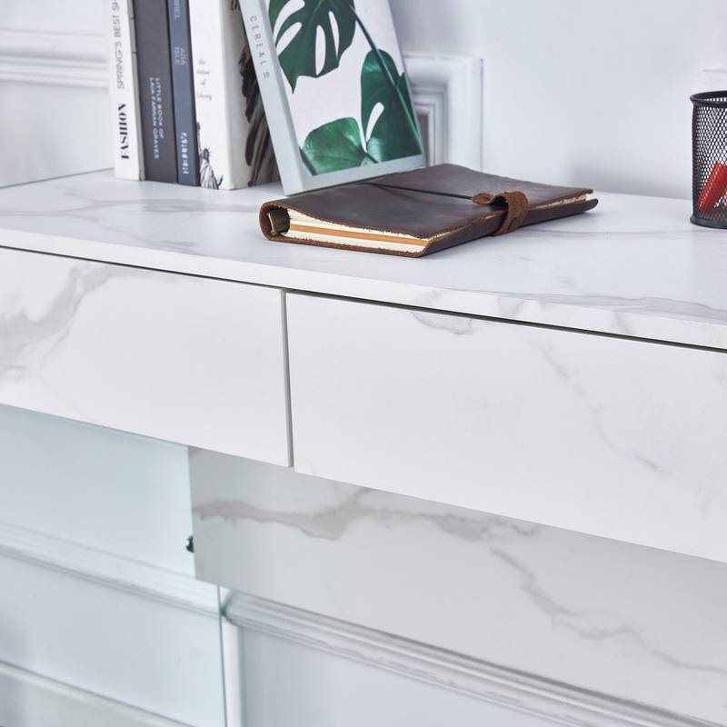 Eco-Friendly Minimalist Dresser & Desk with Double Drawers