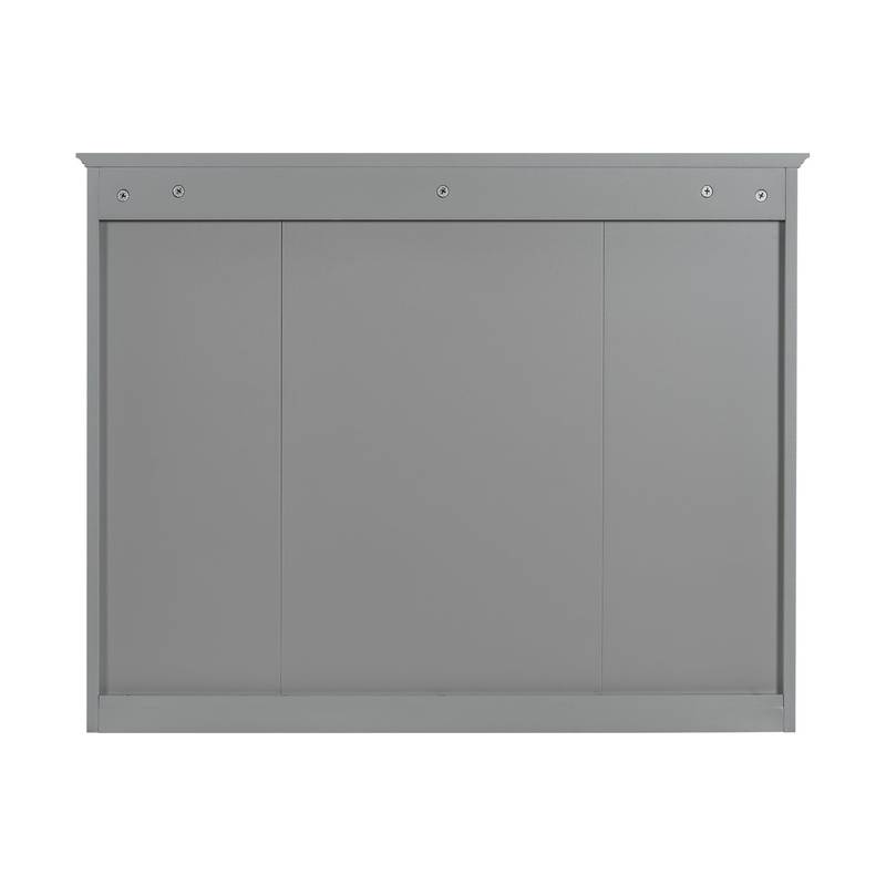 Sleek Wall-Mounted Mirror Cabinet with Open Shelves