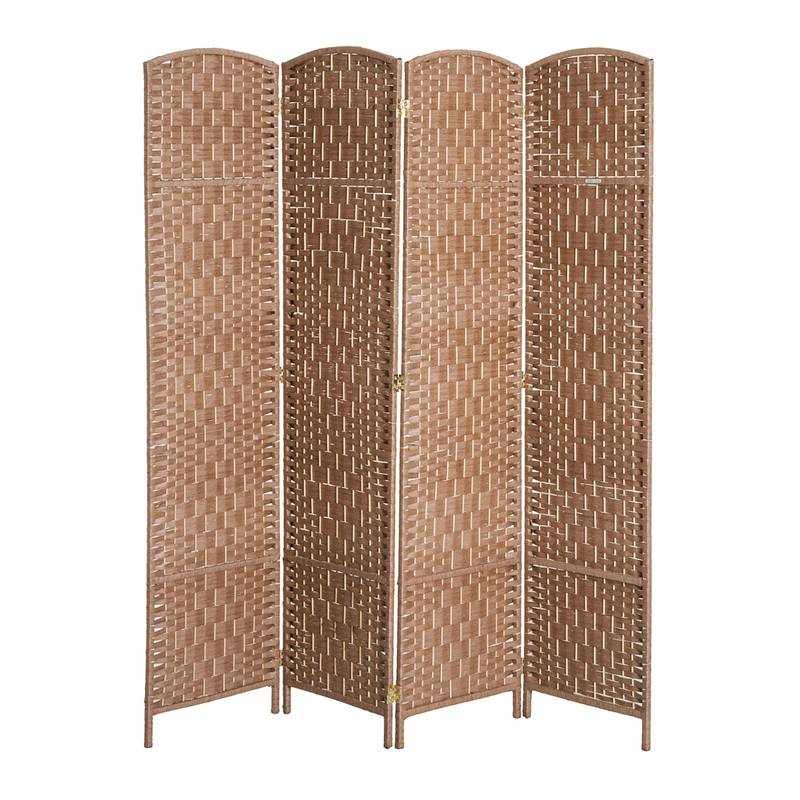Natural Wicker Room Divider - Stylish Privacy Screen