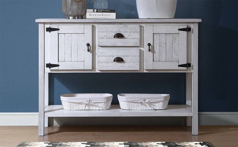 Chic Vintage Wood Sideboard with Storage and Style