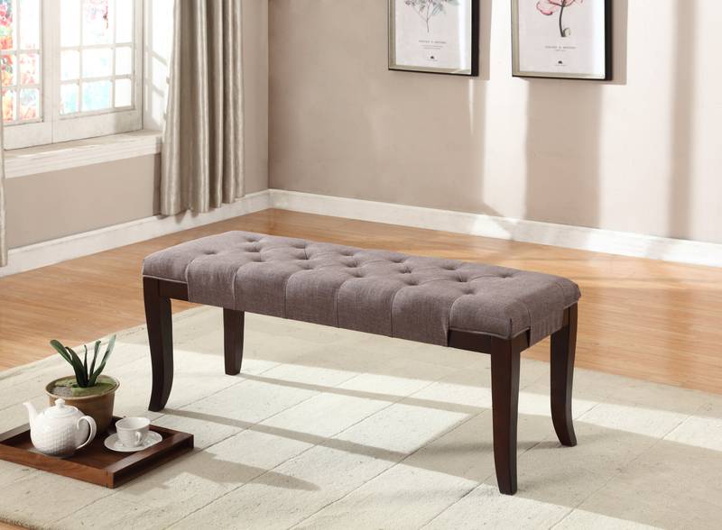 Cozy Brown Tufted Bench