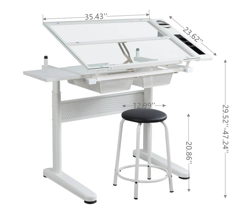 Artisan Drafting Table Set with Stool