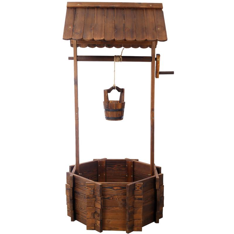 Charming Rustic Wishing Well Planter for Outdoor Spaces