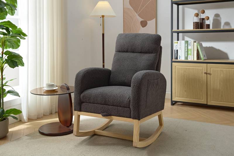 Cozy Modern Rocking Chair with Pocket