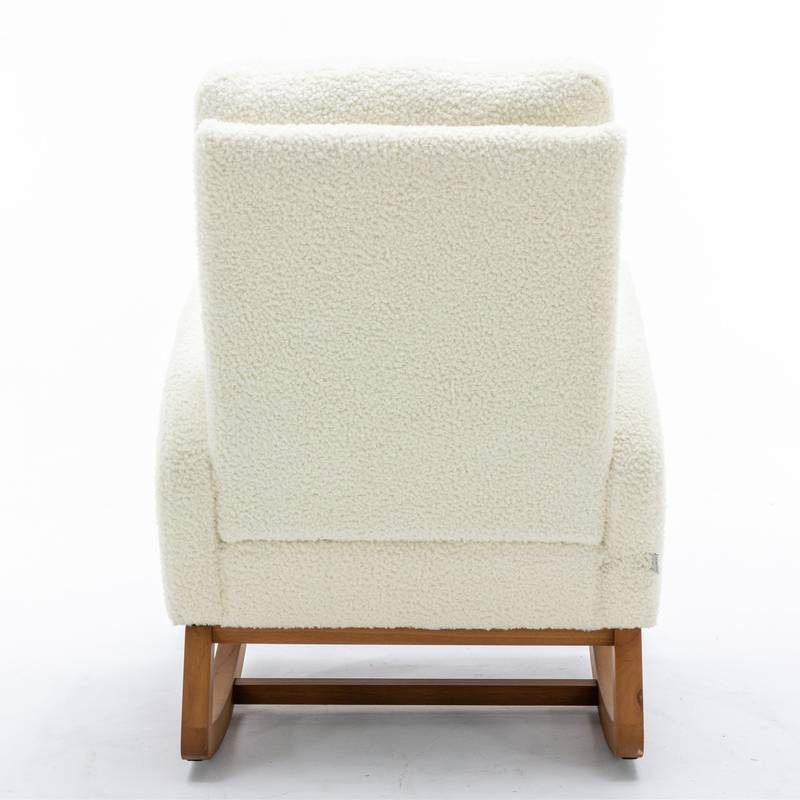 Comfy Rocking Chair with Wooden Legs