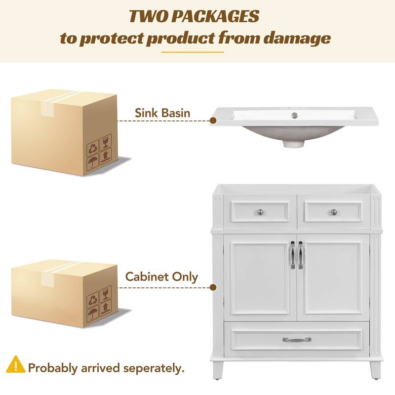 Charming Retro Bathroom Vanity with Soft Close Doors